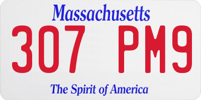 MA license plate 307PM9