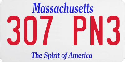 MA license plate 307PN3