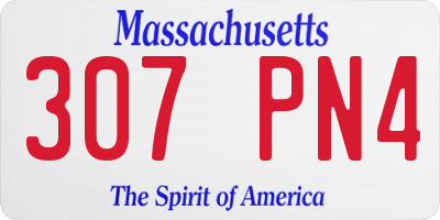 MA license plate 307PN4