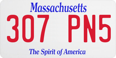 MA license plate 307PN5