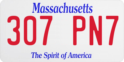MA license plate 307PN7