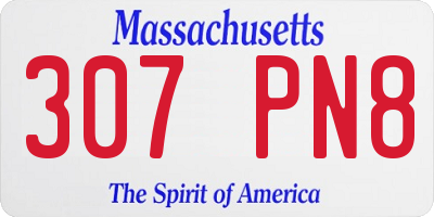 MA license plate 307PN8