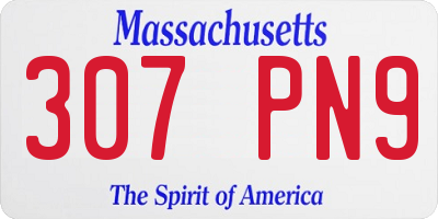 MA license plate 307PN9