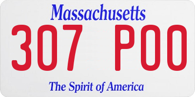 MA license plate 307PO0