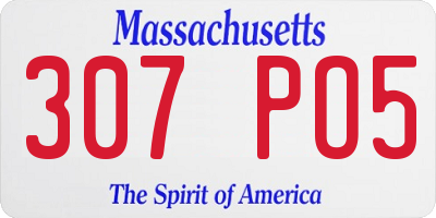 MA license plate 307PO5