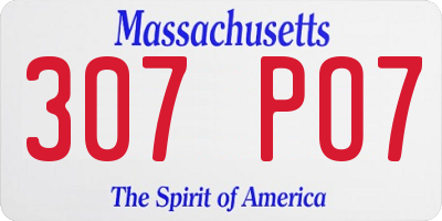 MA license plate 307PO7