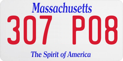 MA license plate 307PO8