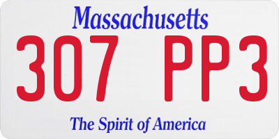 MA license plate 307PP3