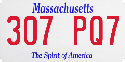 MA license plate 307PQ7