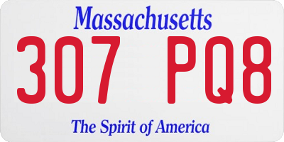 MA license plate 307PQ8