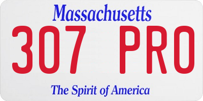 MA license plate 307PR0