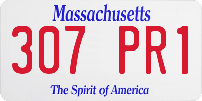 MA license plate 307PR1