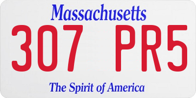 MA license plate 307PR5
