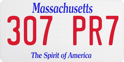 MA license plate 307PR7
