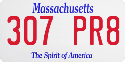 MA license plate 307PR8