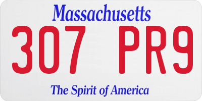 MA license plate 307PR9