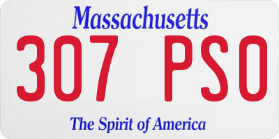 MA license plate 307PS0