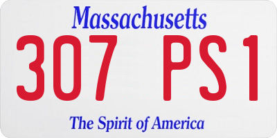 MA license plate 307PS1
