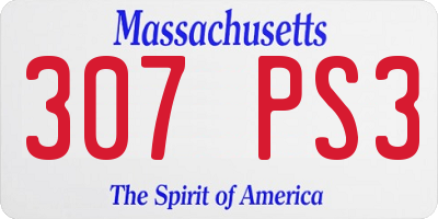 MA license plate 307PS3