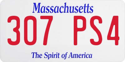 MA license plate 307PS4