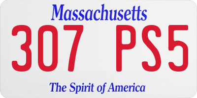 MA license plate 307PS5