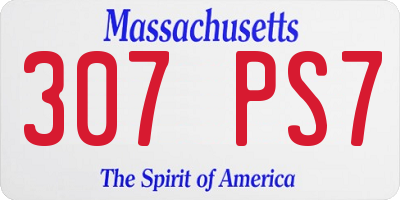 MA license plate 307PS7