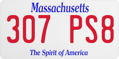 MA license plate 307PS8