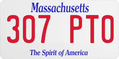 MA license plate 307PT0