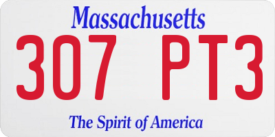 MA license plate 307PT3