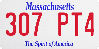 MA license plate 307PT4