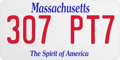 MA license plate 307PT7