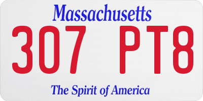 MA license plate 307PT8