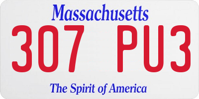 MA license plate 307PU3