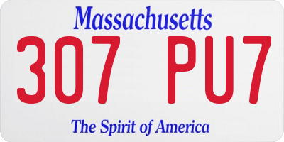 MA license plate 307PU7