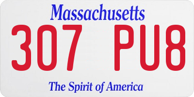 MA license plate 307PU8