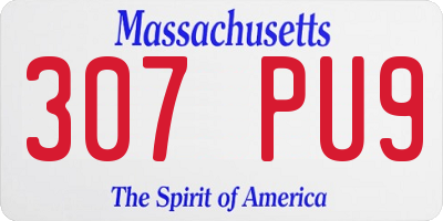 MA license plate 307PU9