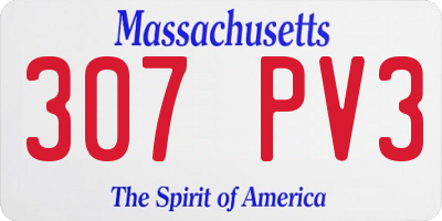 MA license plate 307PV3