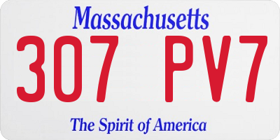 MA license plate 307PV7