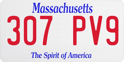 MA license plate 307PV9