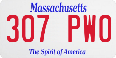 MA license plate 307PW0
