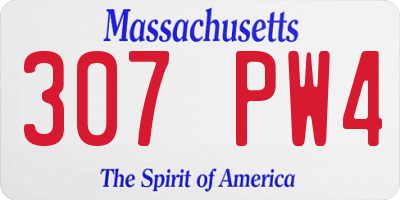 MA license plate 307PW4