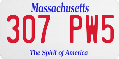 MA license plate 307PW5