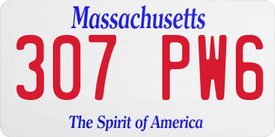 MA license plate 307PW6