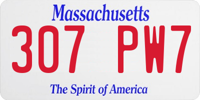MA license plate 307PW7