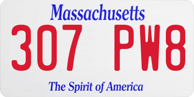 MA license plate 307PW8