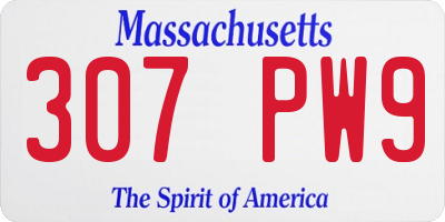 MA license plate 307PW9