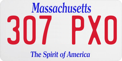 MA license plate 307PX0