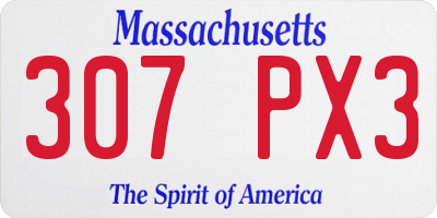 MA license plate 307PX3