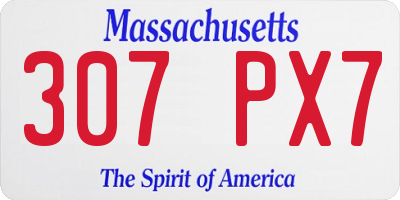 MA license plate 307PX7