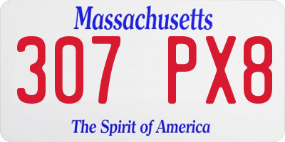 MA license plate 307PX8